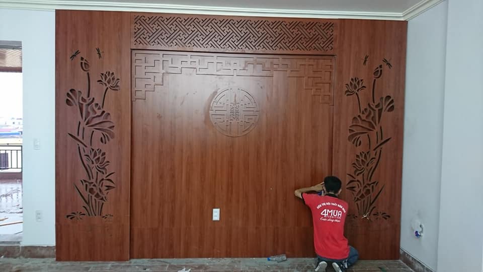 LÀM VÁCH NGĂN CNC PHÒNG THỜ ĐẸP TẠI HẢI PHÒNG 