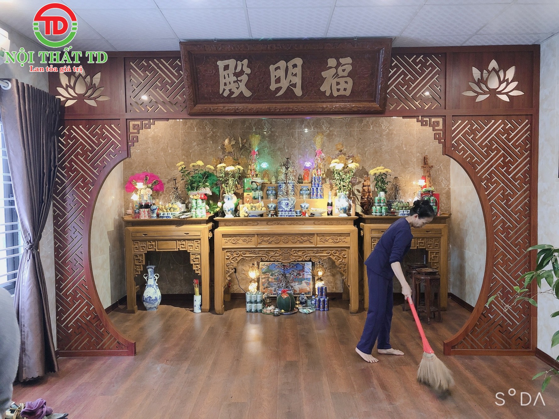 Những mẫu võng thờ đẹp cho nhà biệt thự sang trọng ấm áp