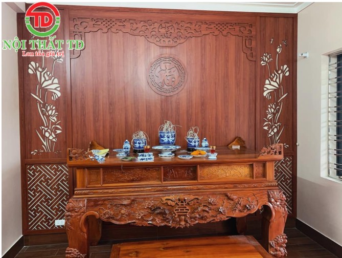 Thiết kế thi công phòng thờ đẹp cho chú Vinh - Thuỷ Nguyên - Hải Phòng