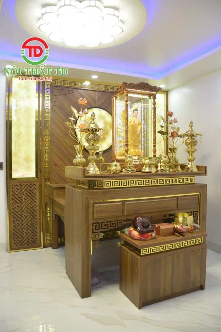 30 mẫu ban thờ hiện đại kết hợp vách trang trí bền, đẹp rẻ với chất liệu gỗ CN cao cấp