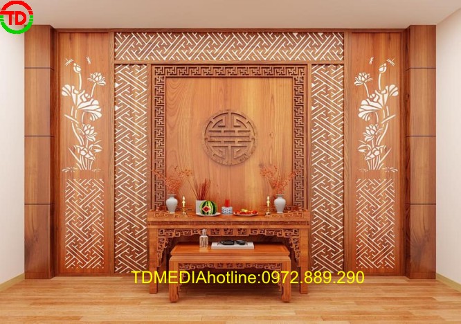 20 mẫu vách ngăn phòng thờ đẹp