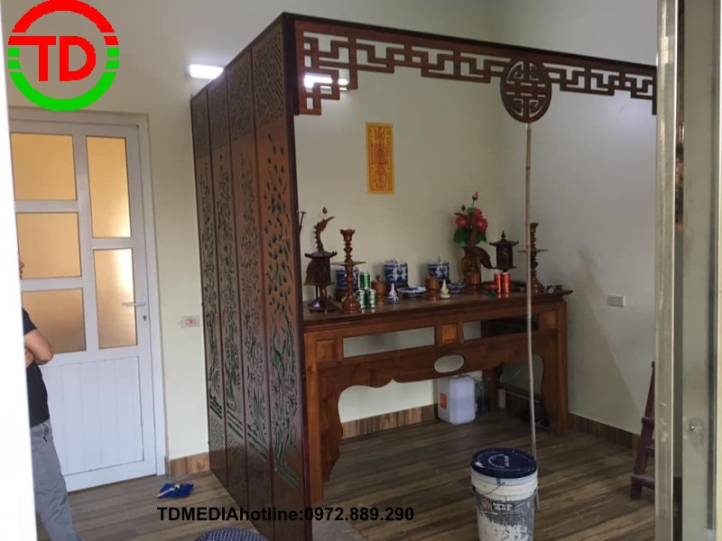 LÀM VÁCH CNC PHÒNG THỜ TẠI HẠ LONG QUẢNG NINH