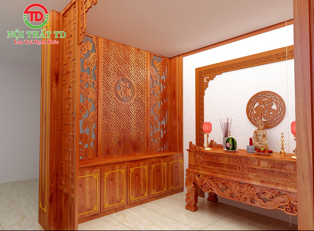 Làm vách ngăn phòng thờ cho khách hàng Quảng Yên - Hải Phòng