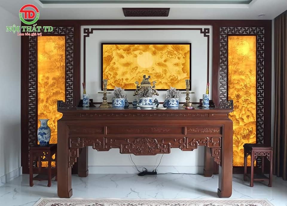 MUA TRANH ĐIỆN HOA SĂN VÀ VÁCH NGĂN PHÒNG THỜ TẠI THÁI BÌNH