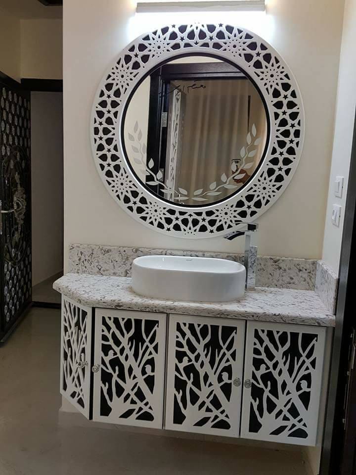 10 mẫu gương phòng tắm kết hợp decor phòng tắm siêu đẹp