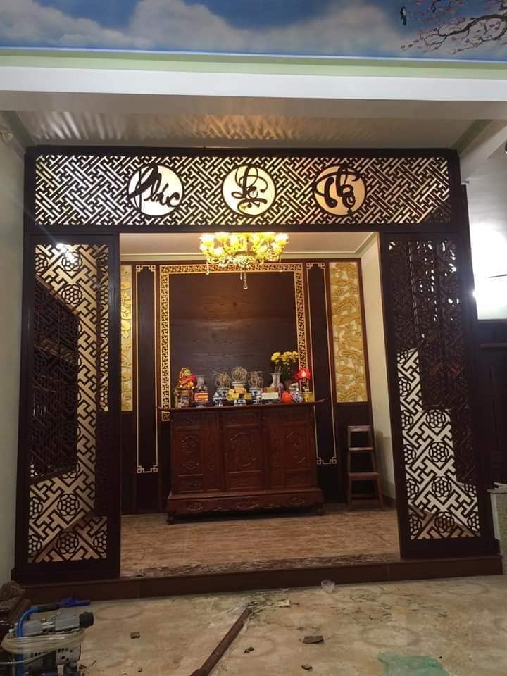 Hoàn thiện thiết kế thi công phòng thờ đẹp khách hàng Cát Hải - Hải Phòng