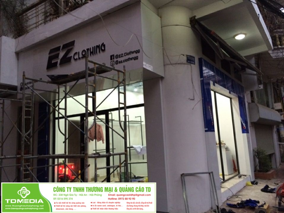 Thiết kế thi công shop thời trang nam tại 25/81 Đà Nẵng Hải Phòng