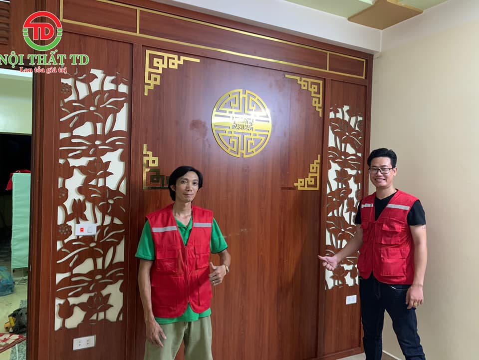 thiết kế thi công phòng thờ (Vách ngăn và ban thờ) cho anh chị khách hàng Đồ Sơn Hải Phòng