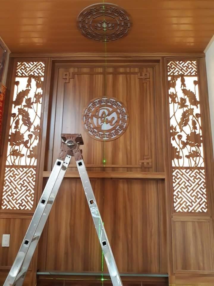 Thiết kế thi công phòng thờ đẹp chuẩn phong thuỷ cho khách hàng Dương Kinh - Hải Phòng