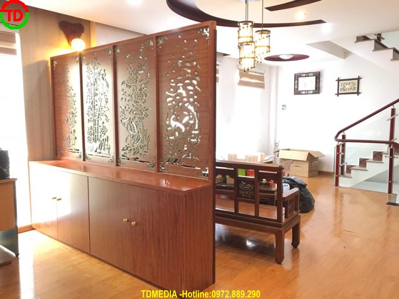 Kệ vách ngăn phòng khách giải pháp ngăn phòng cho nội thất nhà hiện đại