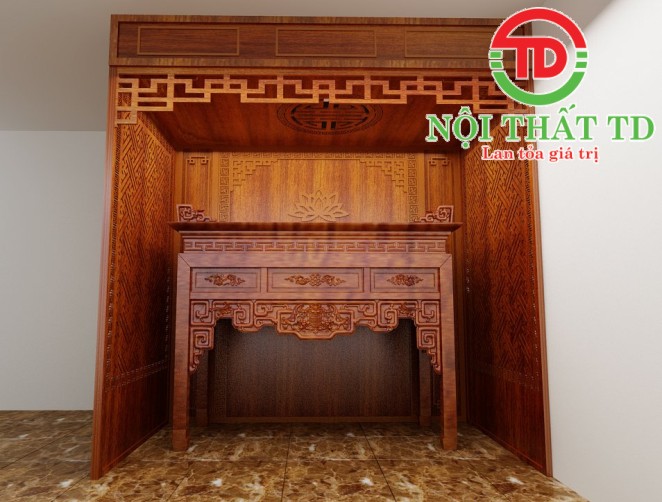 Thiết kế thi công phòng thờ Bác Hồ đẹp trang nghiêm tại Hải Phòng