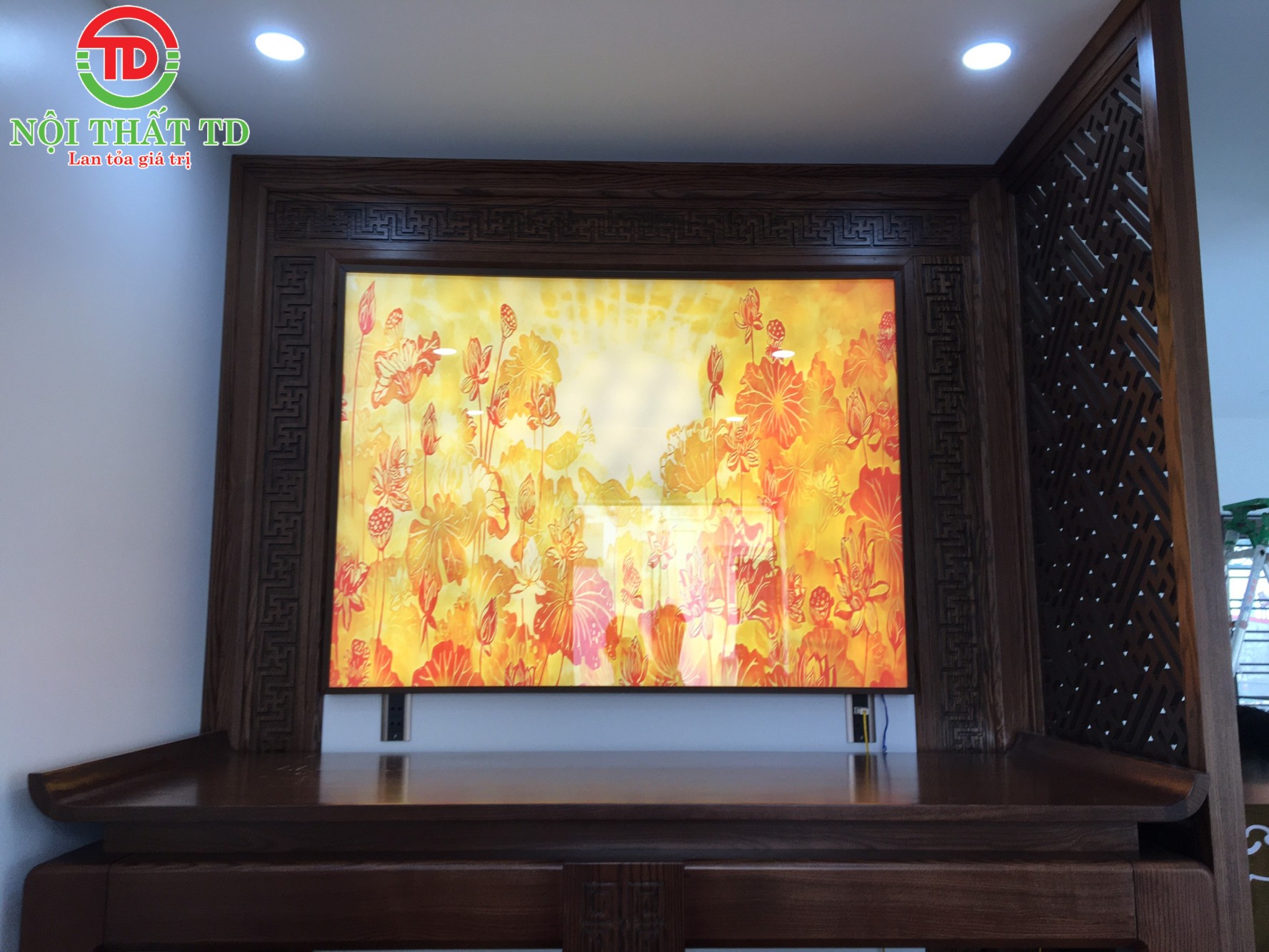 Làm vách thờ bền đẹp chuẩn phong thuỷ cho khách hàng Lâm Tường Hải Phòng