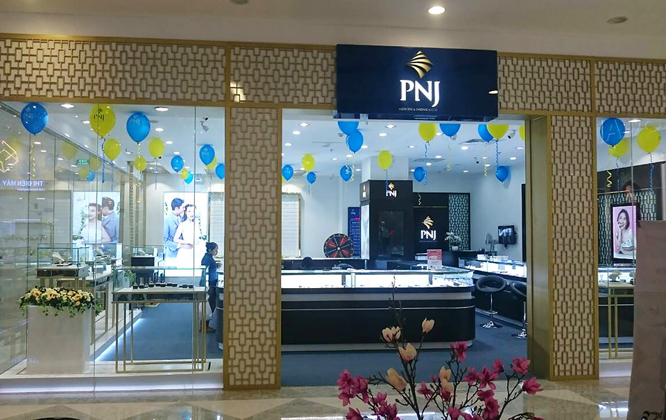 THIẾT KẾ THI CÔNG BIỂN HIỆU VÀ NỘI THẤT SHOP ĐÁ QUÝ TẠI HẢI PHÒNG