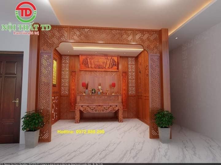 Cải tạo phòng thờ nhà 3 gian đẹp sang trọng ấm cúng tại Hải Phòng