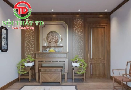 Thiết kế thi công phòng thờ đẹp chuẩn phong thủy khách hàng Đặng Cương -An Dương - Hải Phòng