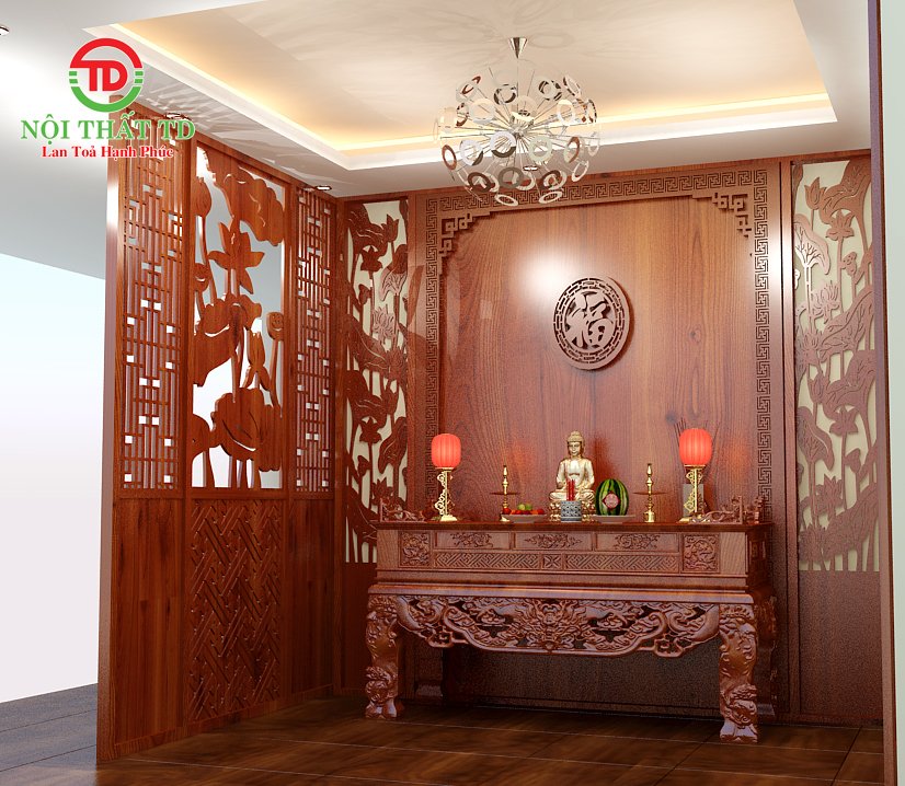 Thiết kế kế thi công trọn gói phòng thờ đẹp KH Vinhome Hải Đăng - Hải Phòng