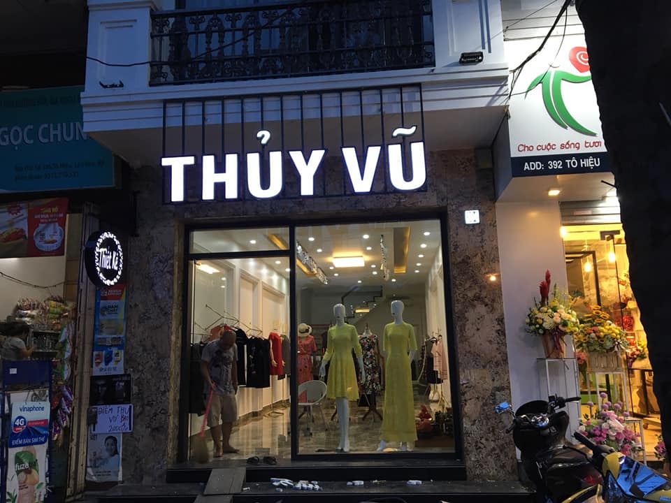 Thi công biển quảng cáo chữ nổi shop Thuỷ Vũ số 394 Tô Hiệu Hải Phòng
