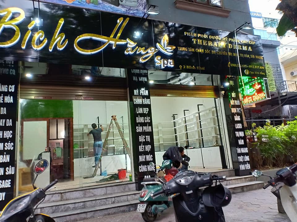 THIẾT KẾ THI CÔNG BIỂN QUẢNG CÁO VÀ NỘI THẤT SPA BÍCH HẰNG SỐ 2 MINH KHAI HẢI PHÒNG