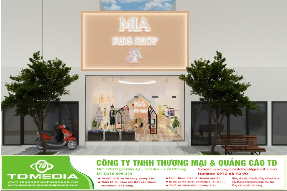 THIẾT KẾ THI CÔNG SHOP THỜI TRANG KID ĐẸP TẠI HẢI PHÒNG