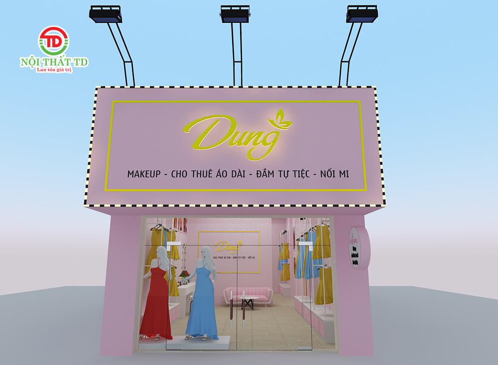 Thiết kế thi công biển hiệu và nội thất shop áo dài đẹp tại Hải Phòng