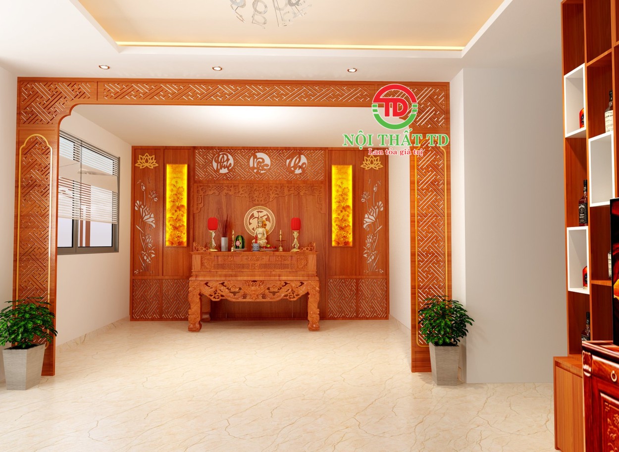 30 mẫu thiết kế phòng thờ siêu đẹp siêu sang giúp không gian thờ ấm cúng và  sang trọng 