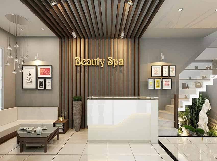 LÀM VÁCH QUẦY THU NGÂN SPA ĐẸP TẠI HẢI PHÒNG