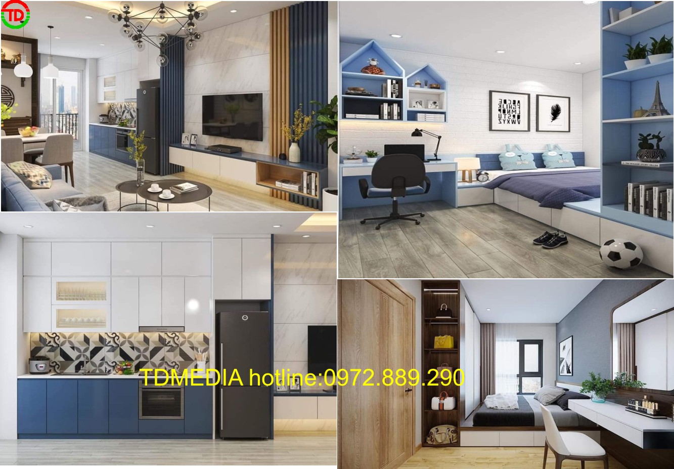 Thiết kế thi công nội thất nhà anh Hiếu tổng diện tích 110m2- Kiến Thuỵ- Hải Phòng