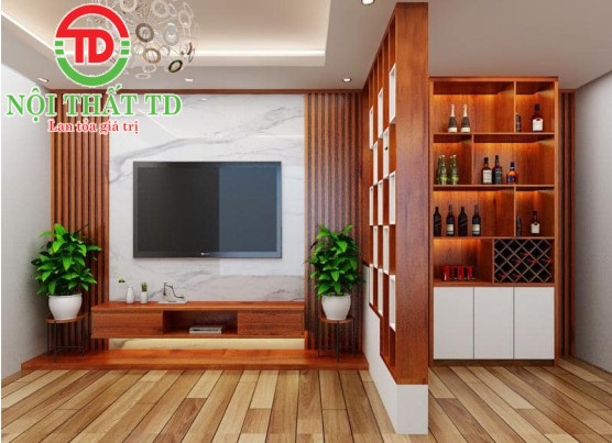 Mẫu vách ngăn trang trí phòng khách đẹp tại Hải Phòng
