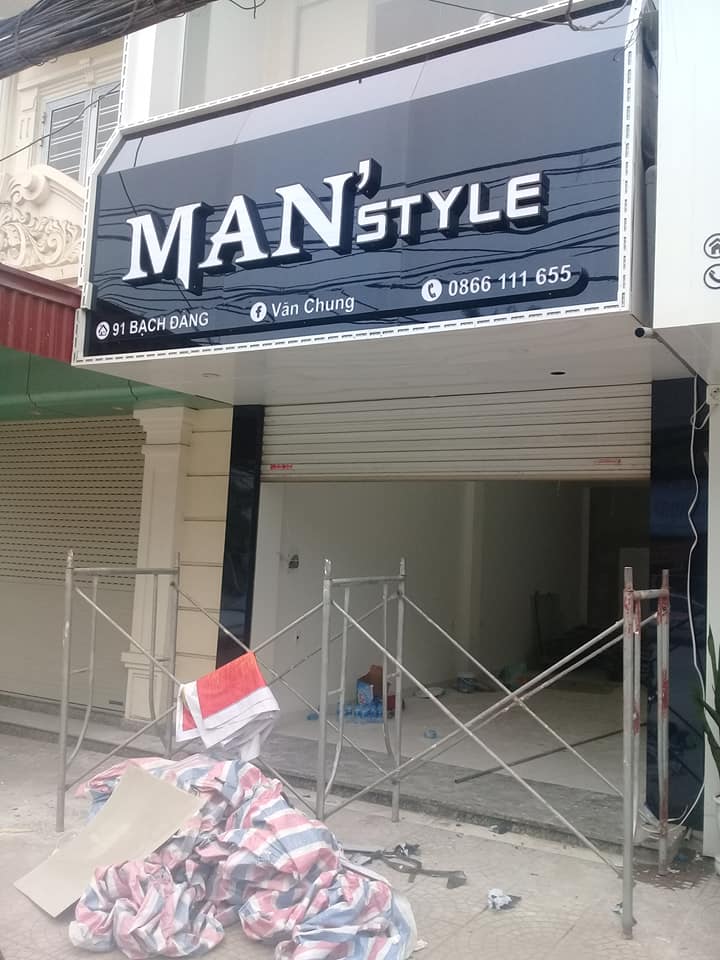 THI CÔNG BIỂN HIỆU VÀ NỘI THẤT SHOP THỜI TRANG NAM TẠI - HẢI PHÒNG