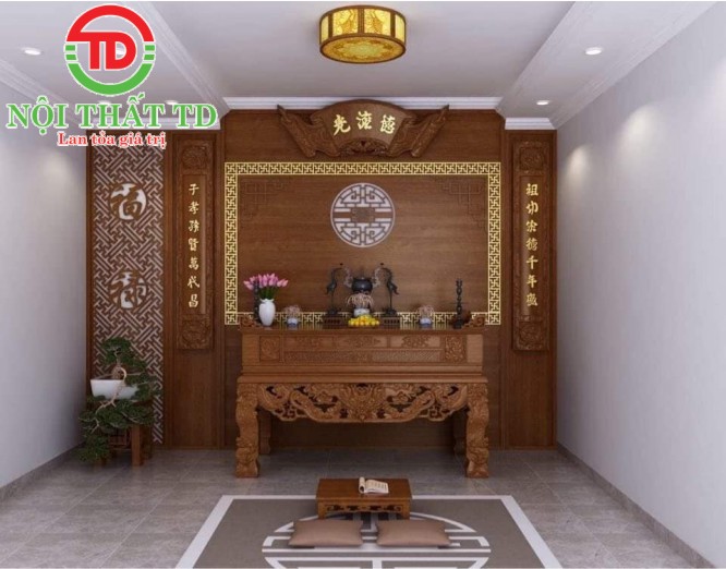 Làm vách phòng thờ đẹp bền- chuẩn phong thuỷ tại Hải Phòng