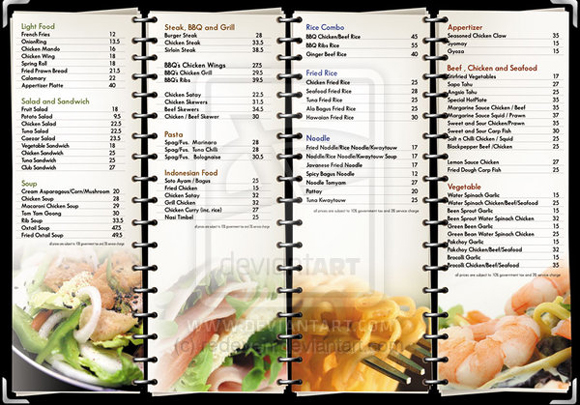 Mẫu menu đẹp - sang trọng