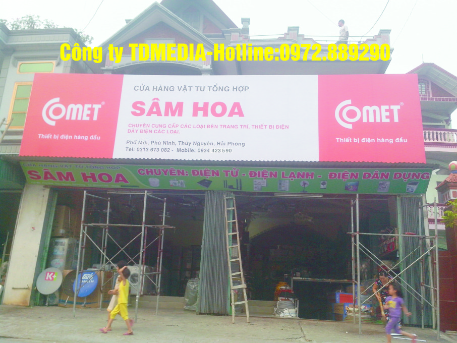 Thi công biển hiệu cho hãng comet