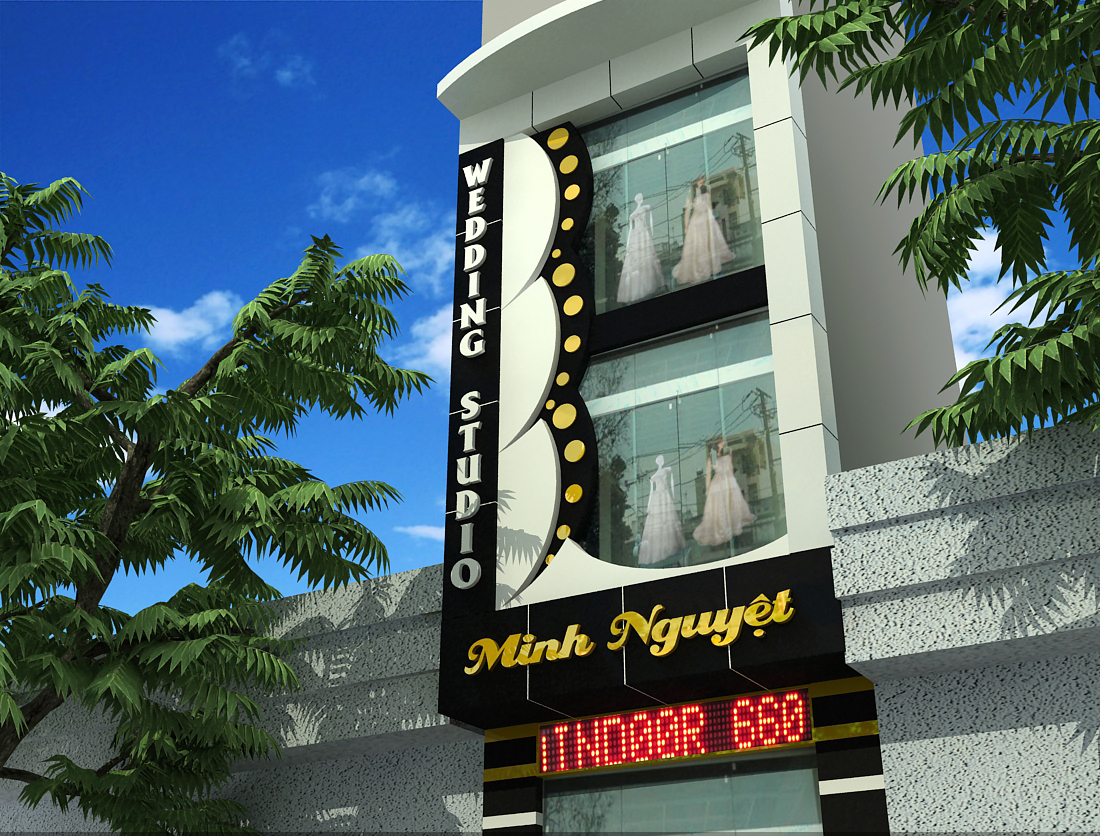 Thi công biển alu studio áo cưới Minh Nguyệt Hải Phòng