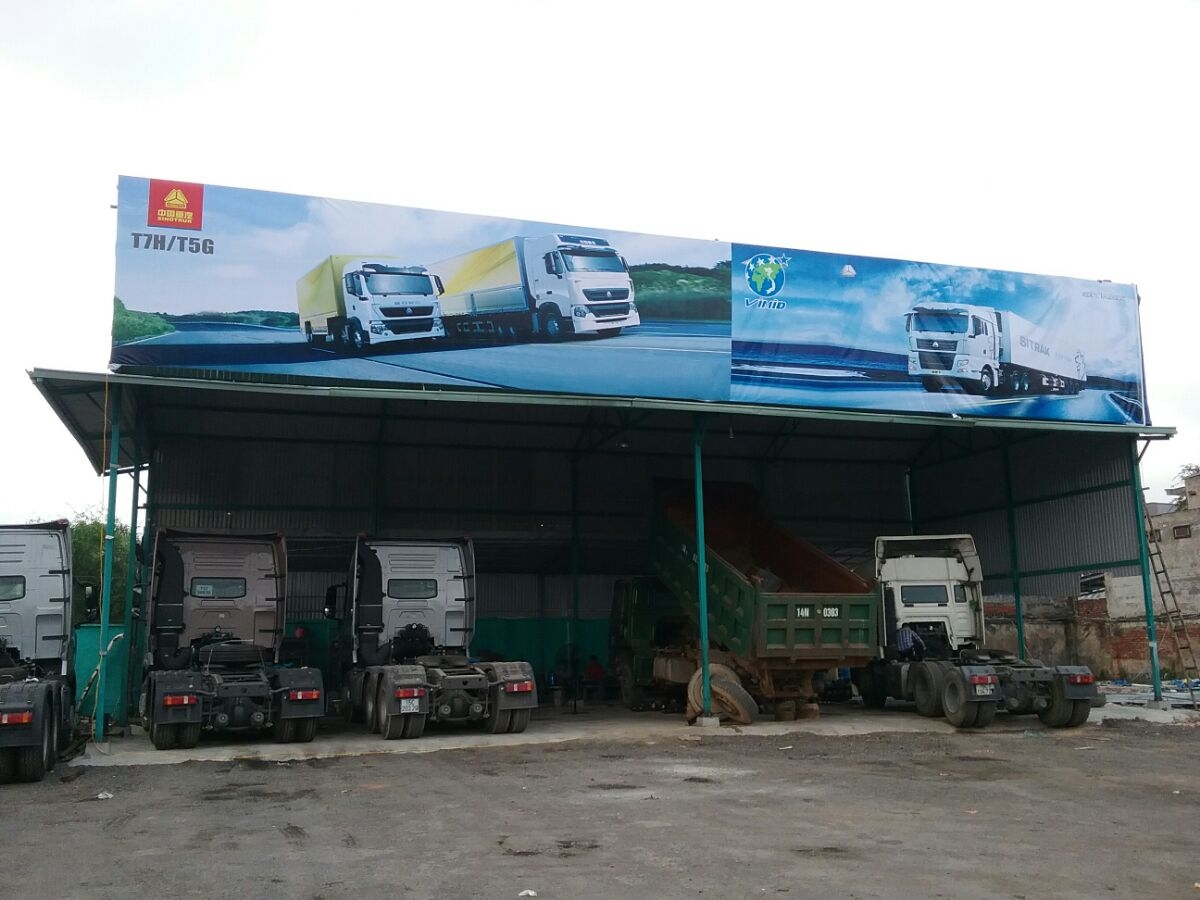 Thi công biển bạt hiflex ngoài trời trên nóc xưởng VIMID   Hải Phòng