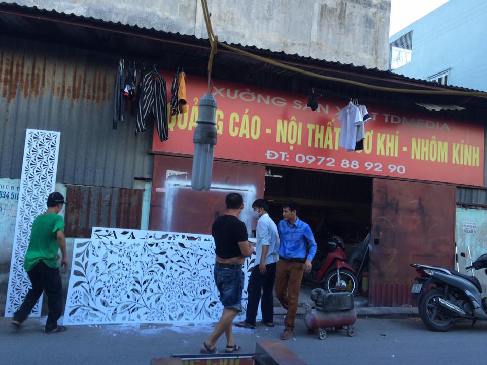 Thi công vách ngăn trang trí tại cây xanh đồng xá Hải Phòng