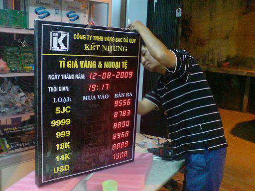 Thi công biển tỉ giá vàng uy tín tại Hải Phòng