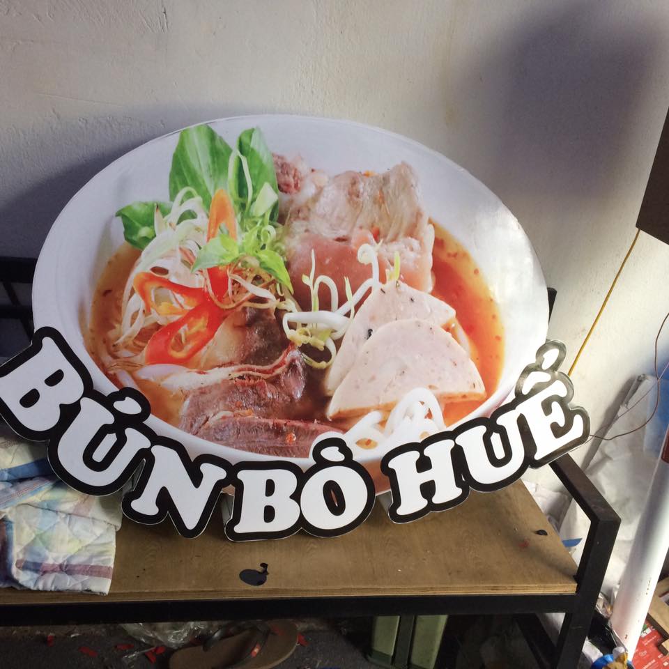 Thi công logo nổi quán phở tại Hải Phòng