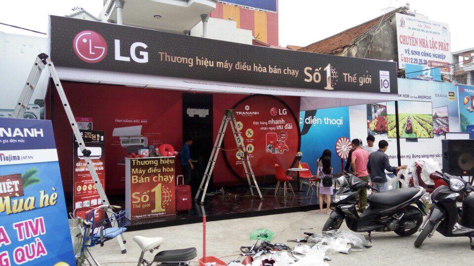 Hoàn thiện thi công gian hàng trải nghiệm sản phẩm của LG tại Trần Anh Hải Phòng