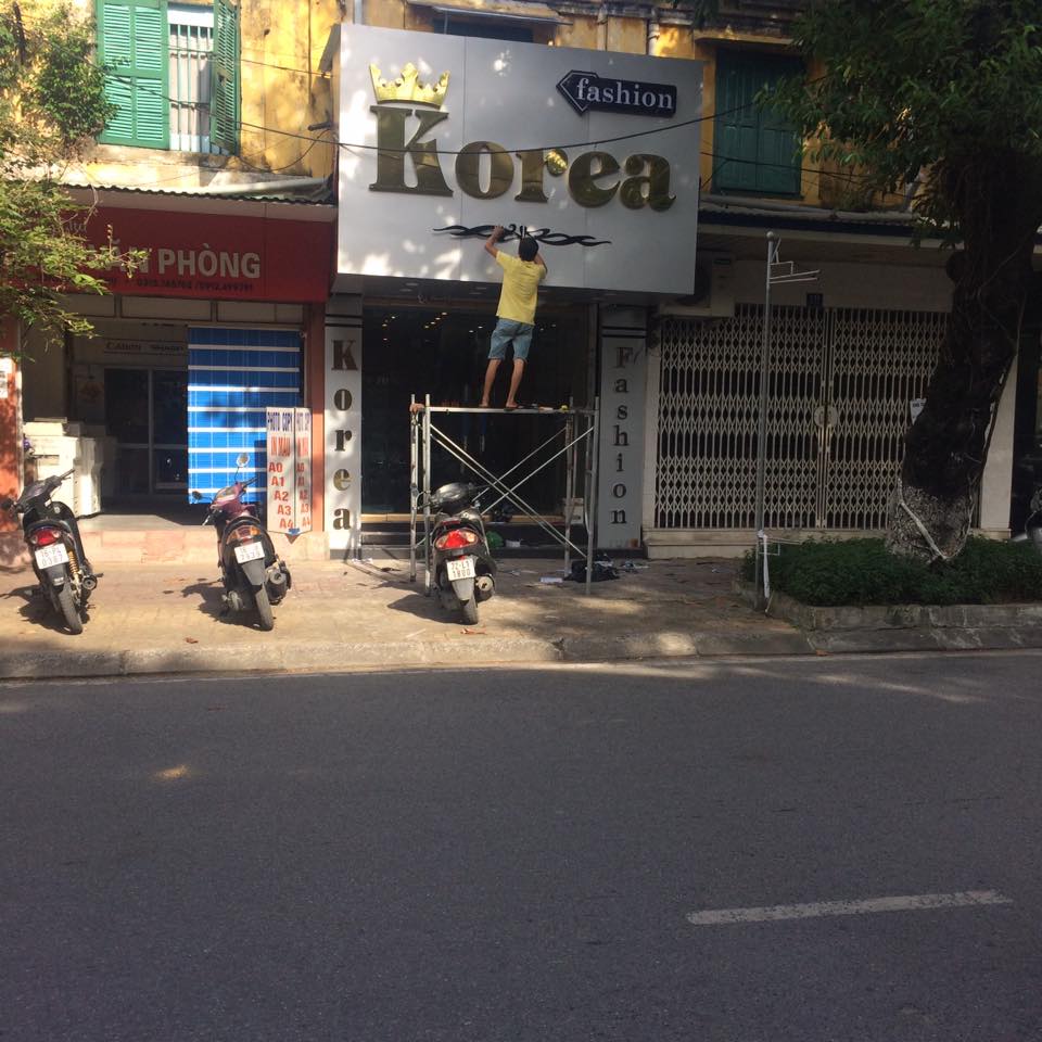 Làm bảng hiệu quảng cáo shop thời trang Korea - 15 Hoàng Văn Thụ đẹp rẻ tại Hải Phòng