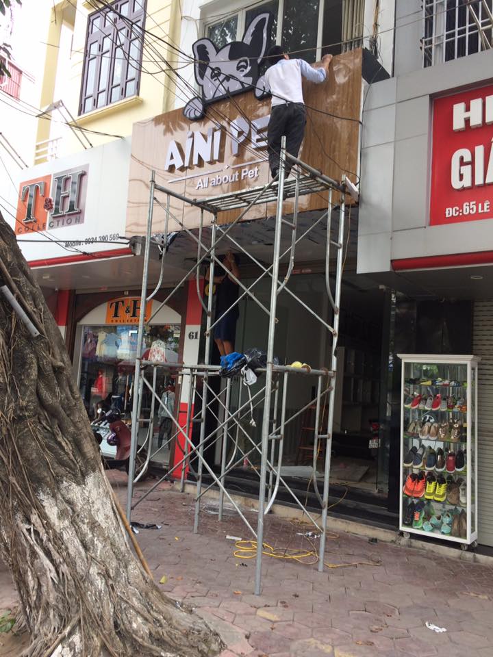 Thi công biển quảng cáo chữ nổi shop thú cưng tại Hải Phòng