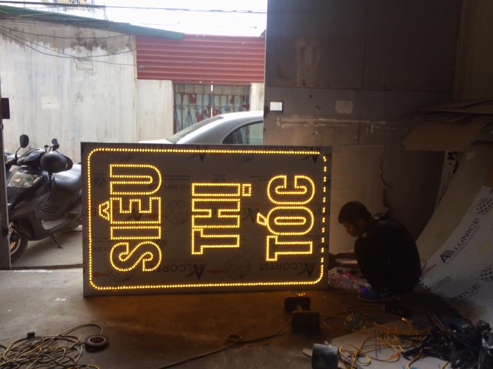 Làm biển led siêu thị tóc tại  Hải Dương