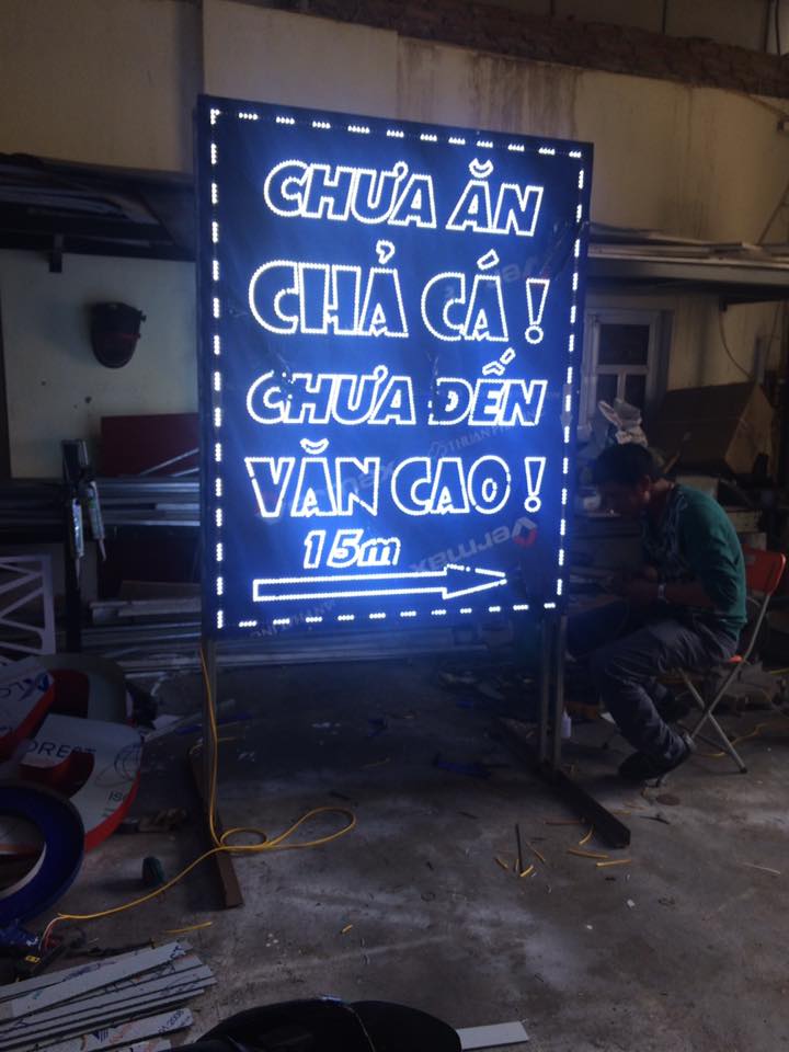 Làm biển led nhà hàng Chả Cá tại Văn Cao  Hải Phòng