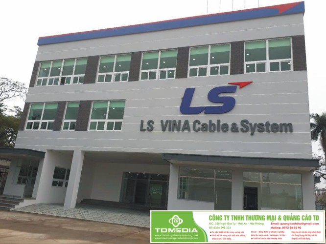 Thi công bộ chữ nổi alu ngoài trời công ty LS tại Hải Phòng