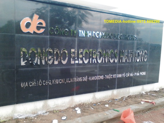 Thi công chữ nổi inox tại KCN Thái Nguyên