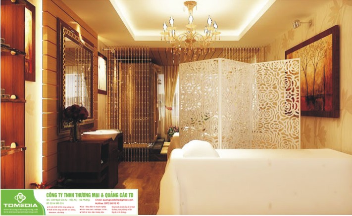 Thi công vách ngăn trang trí spa đẹp tại Hải Phòng
