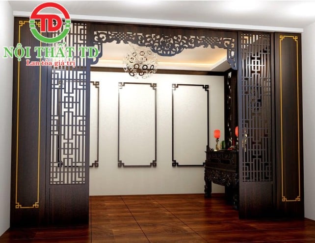 Thiết kế thi công phòng thờ đẹp cho khách hàng Vinhomes mariana - Cầu Rào - Hải Phòng